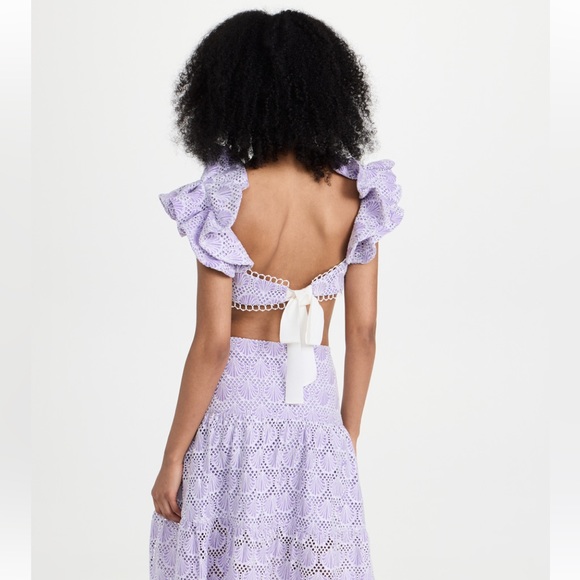SAYLOR Rogue Lilac Eyelet Crop Top NWT! - Picture 4 of 8